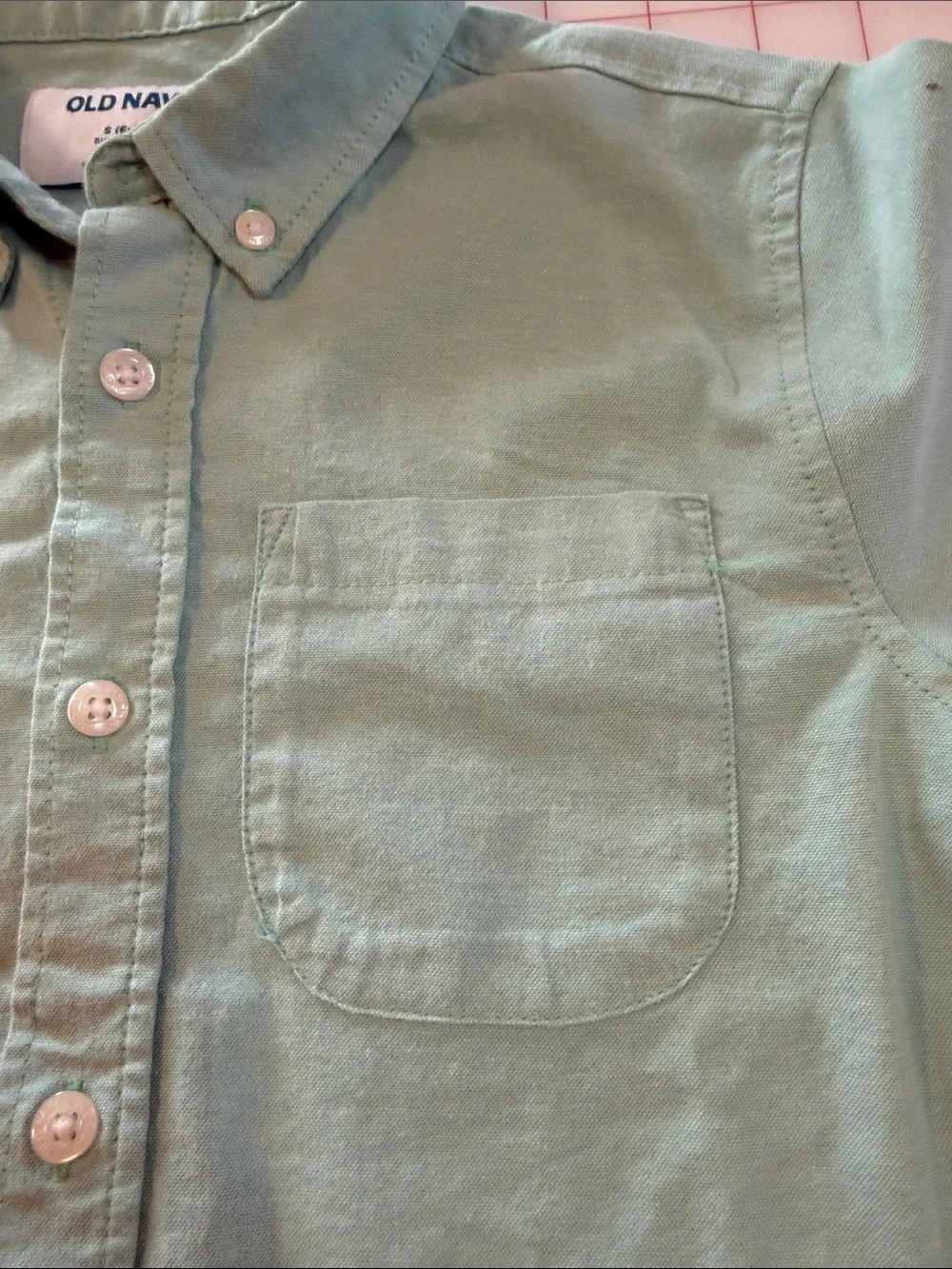 Old Navy Boys' Short-Sleeve Button-Down Shirt - Light Seafoam Green